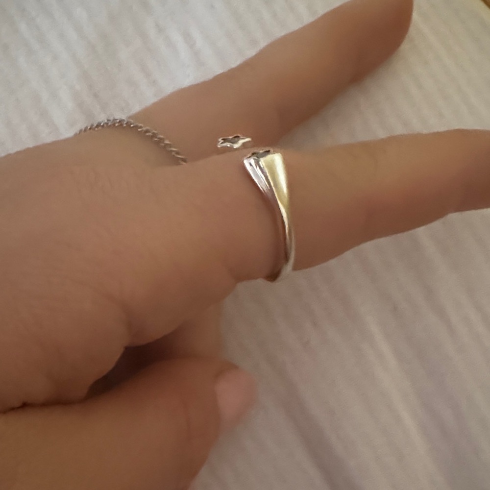 Pandora Silver Star Adjustable Ring - image 2